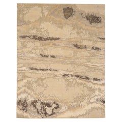 India Area Rugs - Wool Brown Ivory Taupe Design - 93762