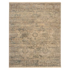 India Oushak Area Rugs - Wool Brown Ivory Taupe Design - 93784