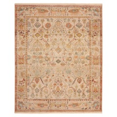 India Oushak Area Rugs - Wool Ivory Design - 93785