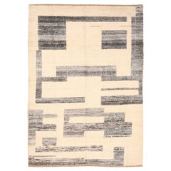 Afghanistan Moroccan Area Rugs - Wool Brown Ivory Design - 93788