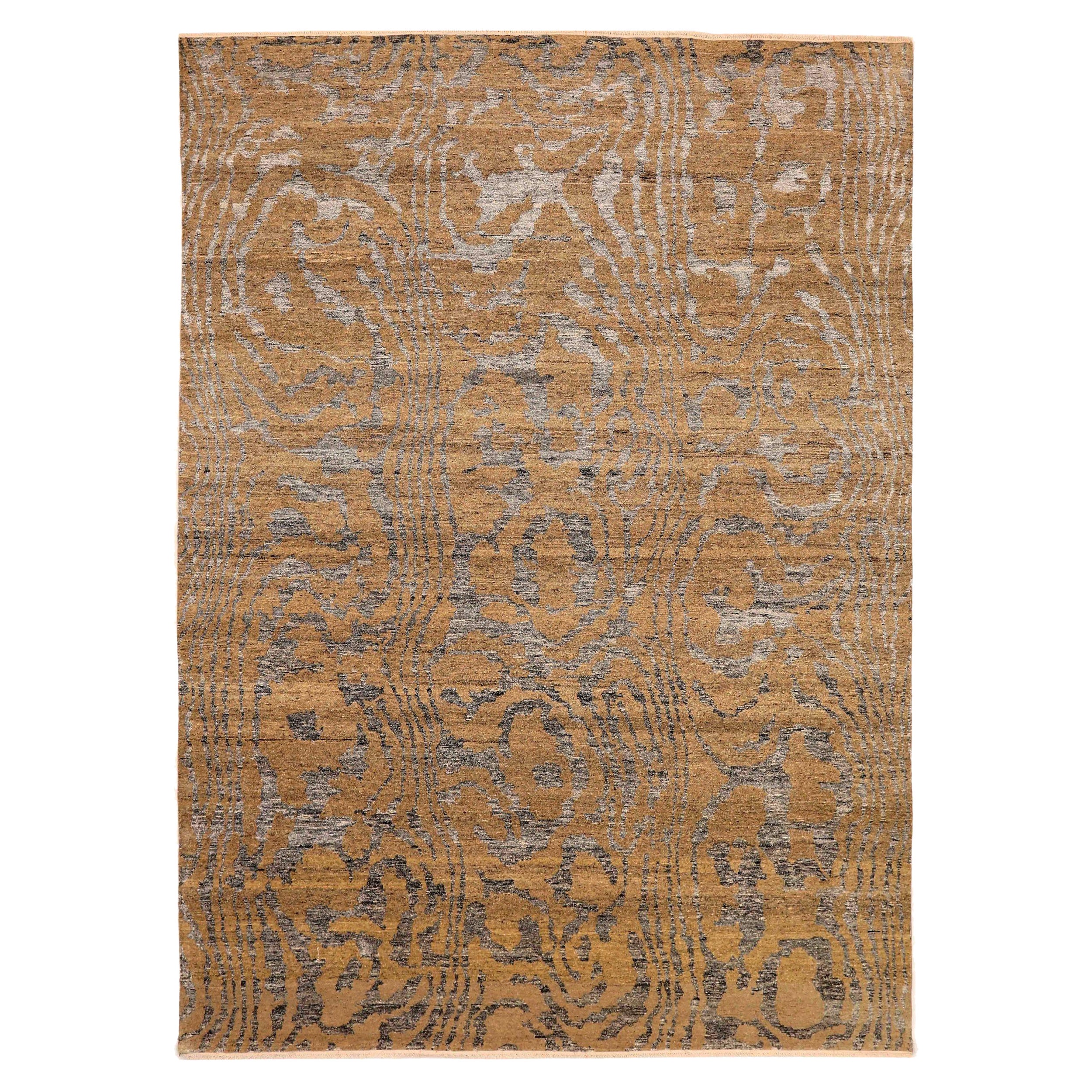 Tapis de sol India Modernity - Laine Brown Ivory Yellow Design - 94027