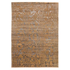 India Modern Area Rugs - Wool Brown Ivory Yellow Design - 94027