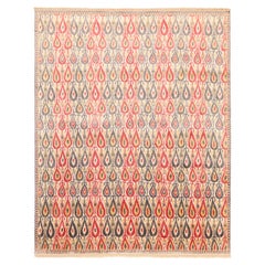 India Khotan Area Rugs - Wool Brown Ivory Red Yellow Design - 93808