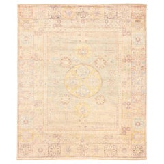 India Khotan Area Rugs - Wool Ivory Yellow Design - 93812