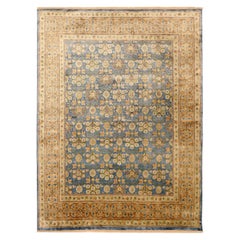 Indien Khotan Bereich Teppiche - Wolle Blau Grün Elfenbein Gelb Design - 93854