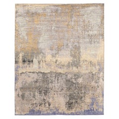India Modern Area Rugs - Wool Blue Brown Gray/silver - 93842