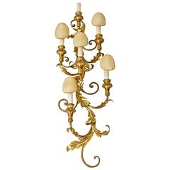 French Baroque Mid-Century Modern Wall Light
