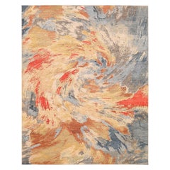 Tappeti India moderni - Lana Blu Marrone Avorio Rosso Giallo - 93849