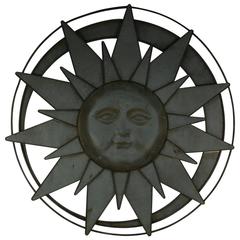 Oversized French Sun and Moon Wall Sculpture