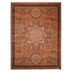 India Mamluk Over Size Teppich - Wolle Elfenbein Rot Design - 93869