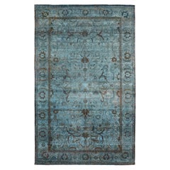 India Overdye Area Rugs - Wool Blue Brown Design - 93871