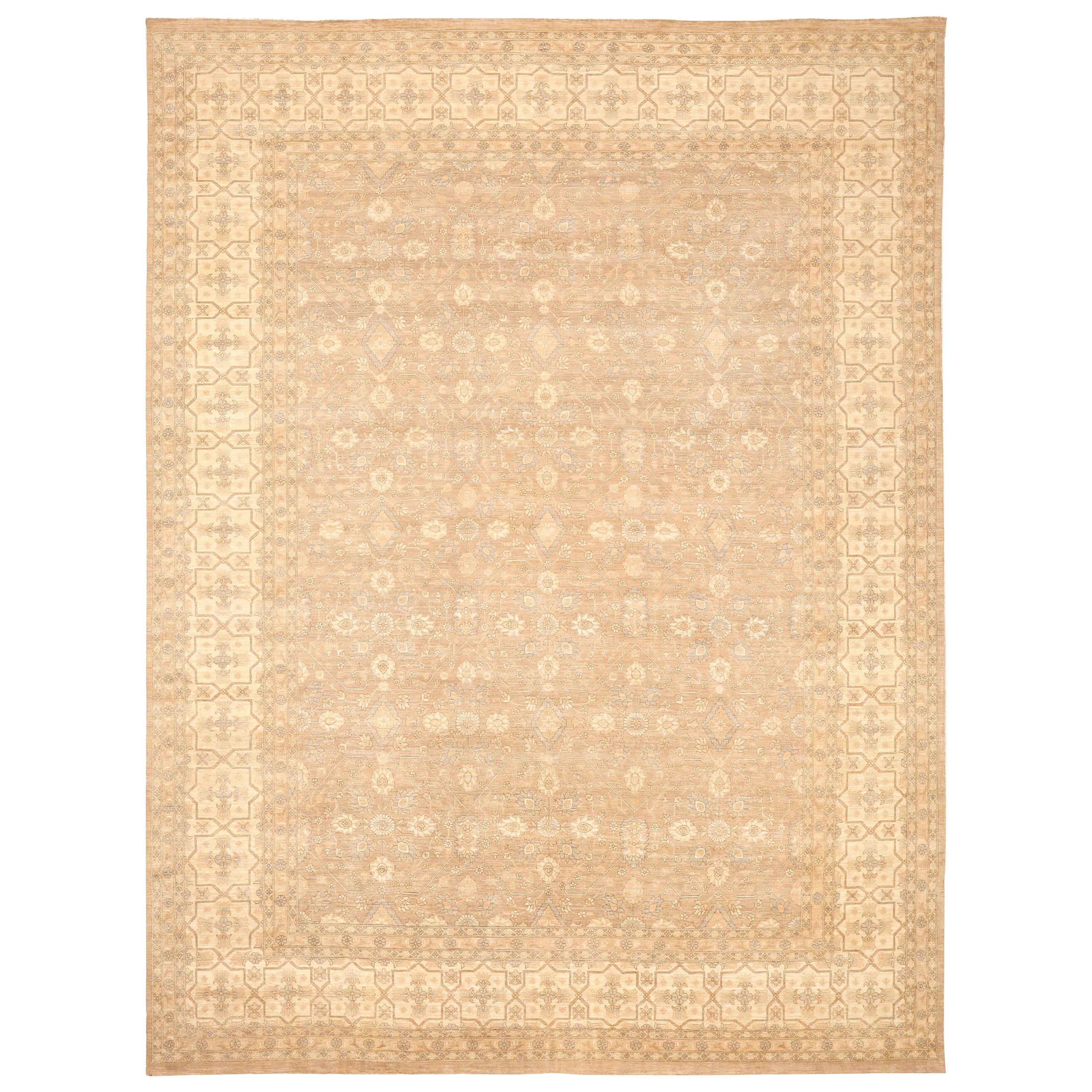 Afghanistan Haji Jalili Area Rugs - Wool Ivory Taupe Design - 93888
