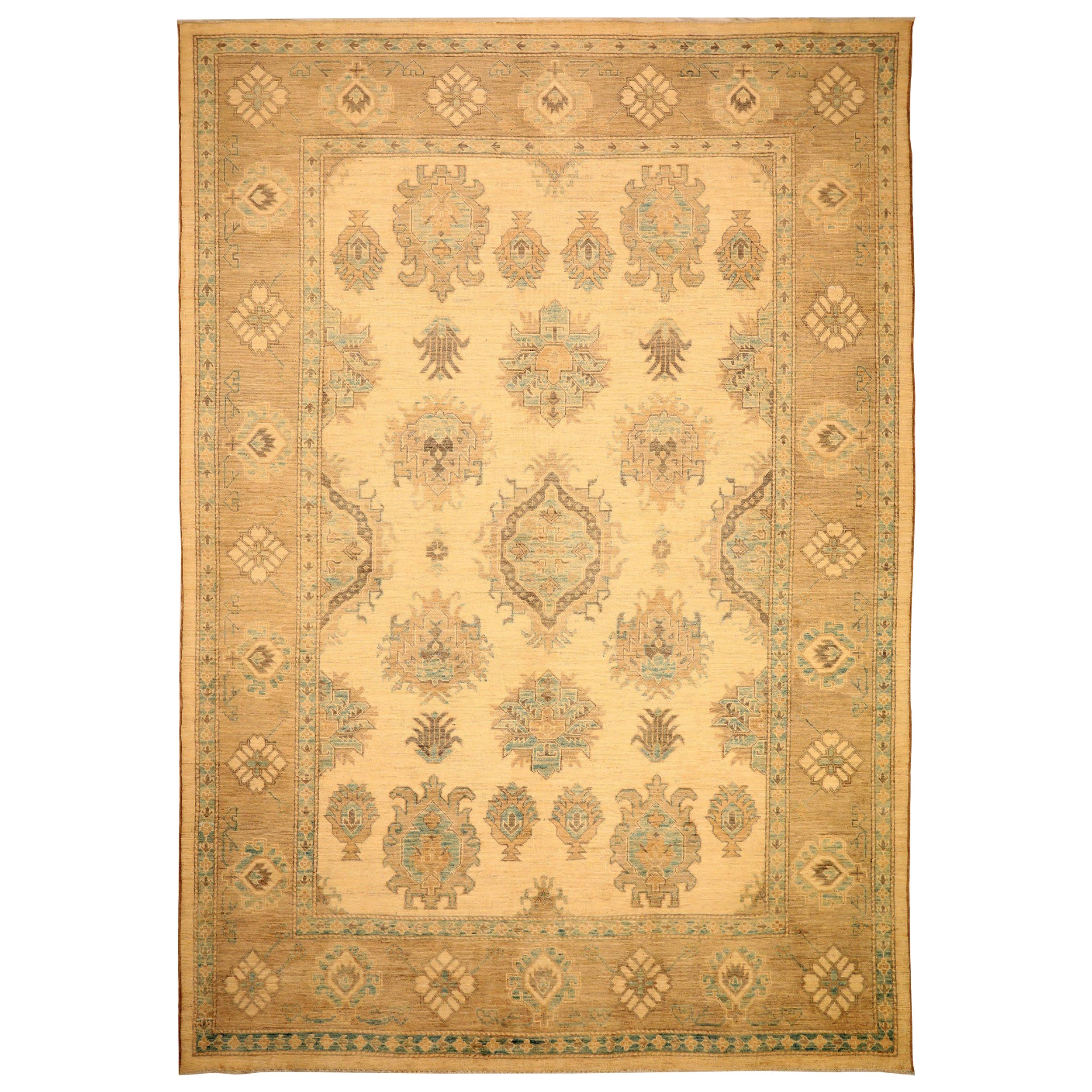 Oushak-Teppiche aus Afghanistan - Wolle in elfenbeinfarbenem Design - 93893