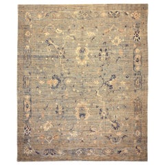 Tappeti Afghanistan Oushak - Disegno in lana blu marrone avorio - 94290