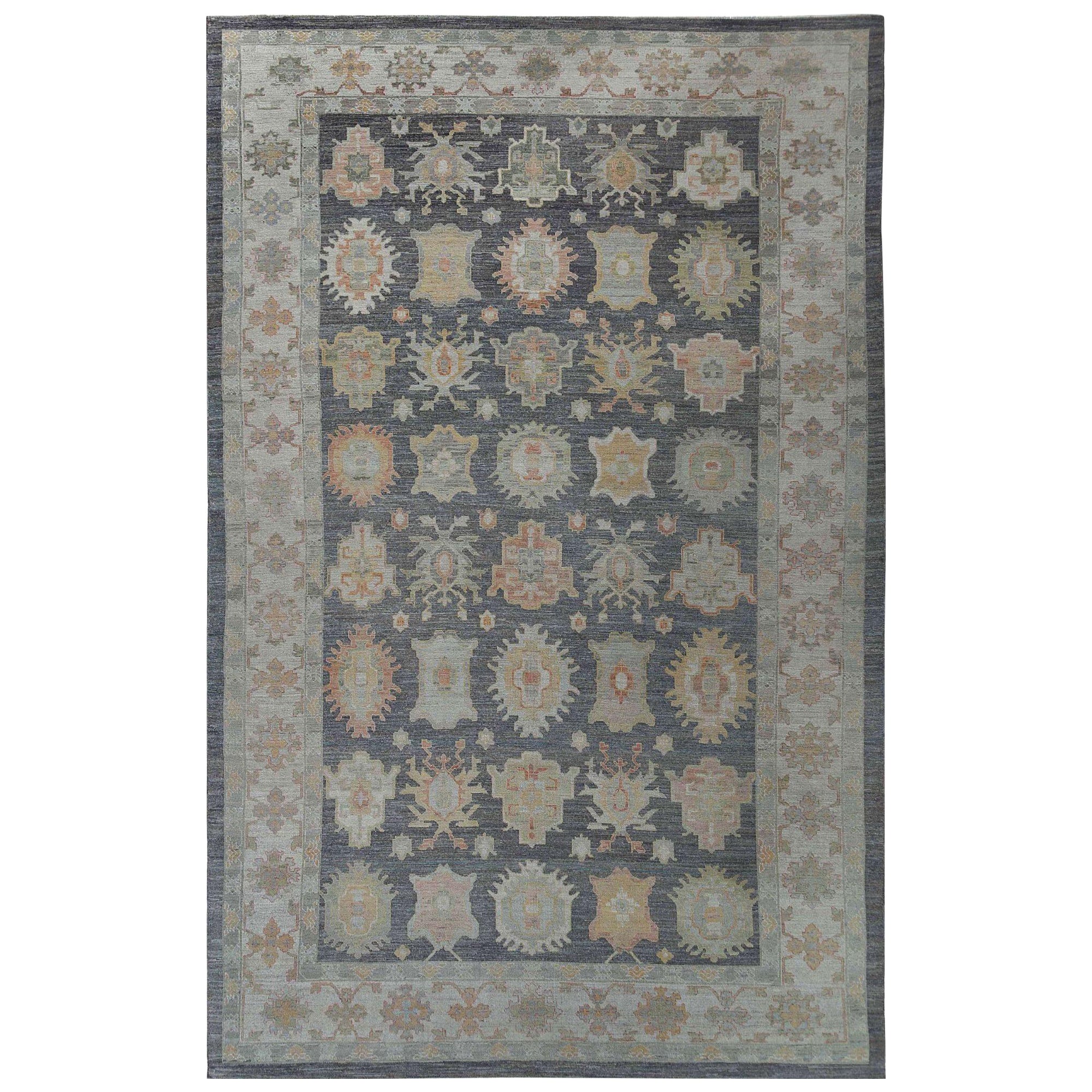 Afghanistan Oushak Over Size Rug - Wool Gray Design - 95460