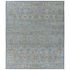 Tapis Sultanabad surdimensionné en laine bleue - 95531