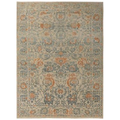 Tapis d'Afghanistan Sultanabad en laine gris orange taupe - 95766