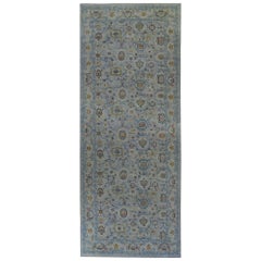Tapis Sultanabad surdimensionné en laine bleue - 95532