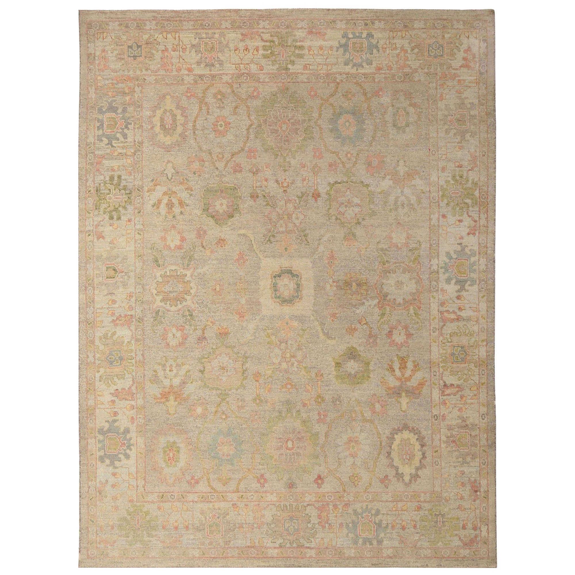Afghanistan Oushak Area Rugs - Wool Ivory Design - 95751