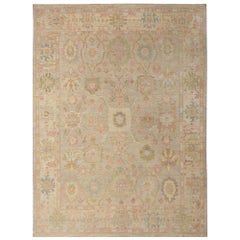 Oushak-Teppiche aus Afghanistan - Wolle in elfenbeinfarbenem Design - 95751
