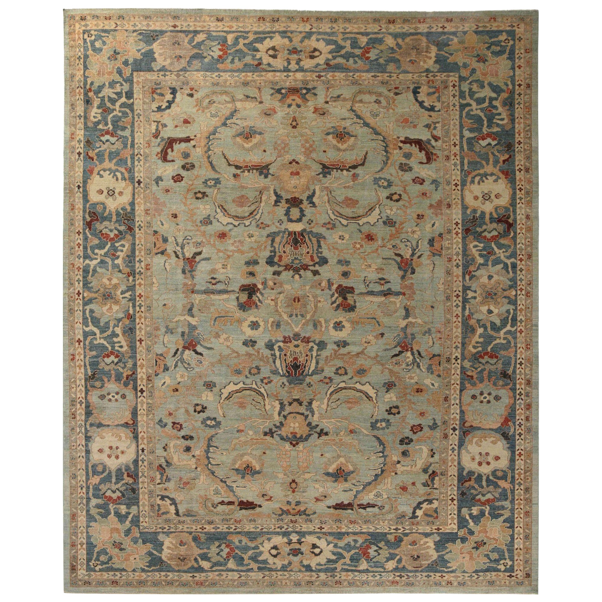 Afghanistan Sultanabad Over Size Teppich - Wolle Hellblau Design - 95807