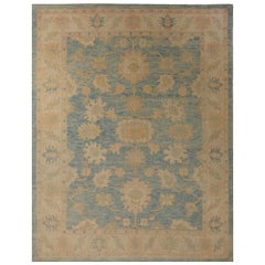 Tappeti Afghanistan Oushak - Disegno in lana blu avorio - 95815