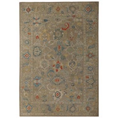 Afghanistan Tapis de sol Sultanabad - Laine Brown Taupe Design - 95836