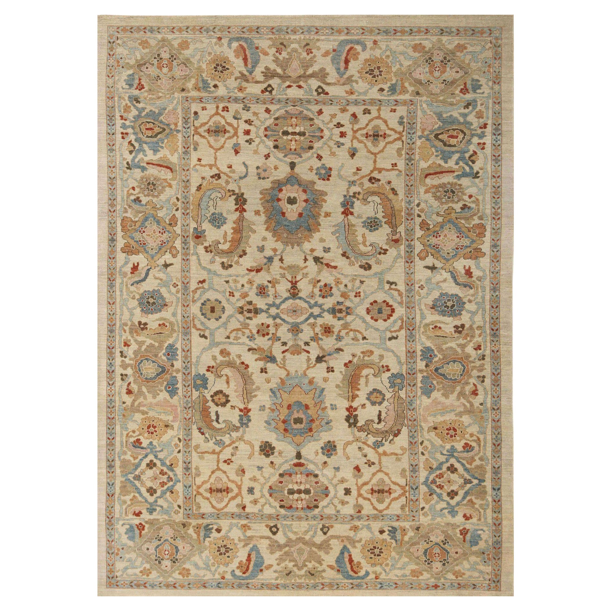 Afghanistan Sultanabad Area Rugs - Wool Ivory Design - 95882