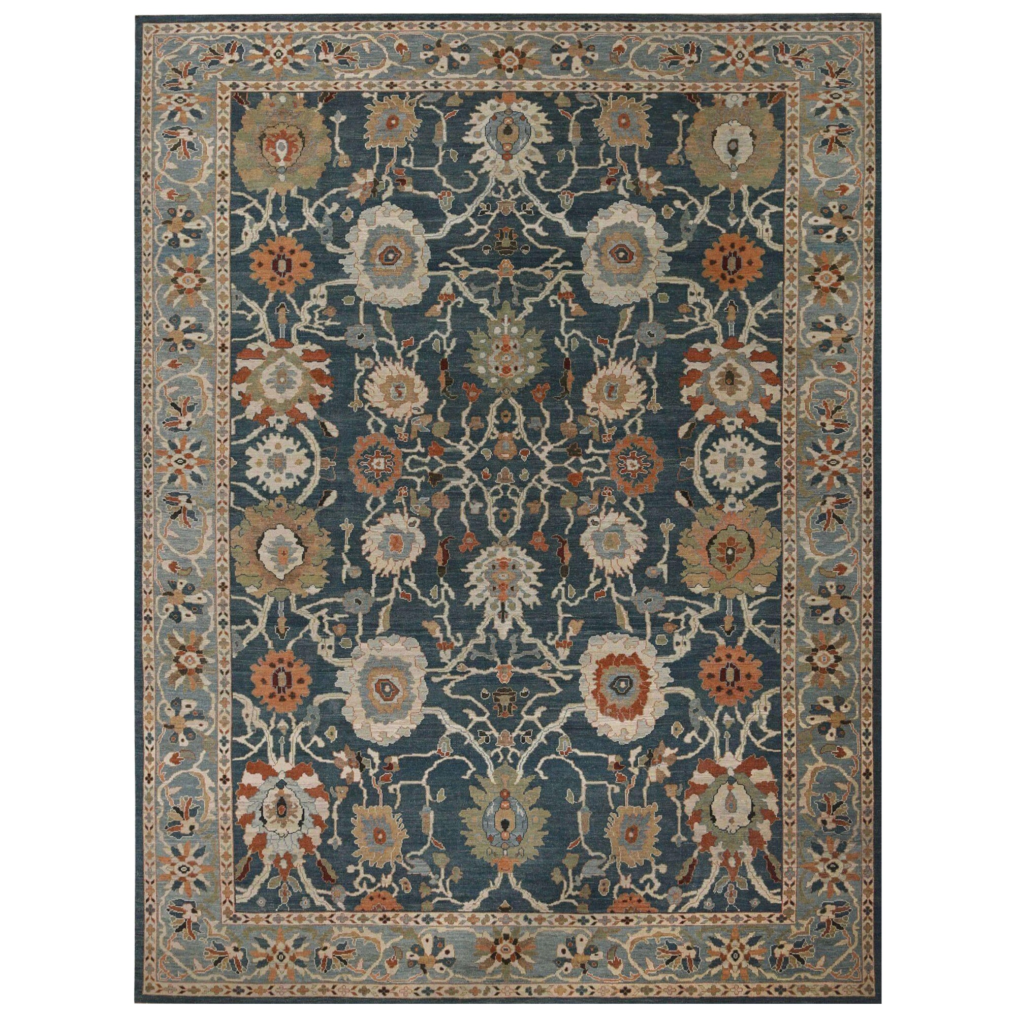 Afghanistan Sultanabad Over Size Rug - Wool Gray Design - 95894