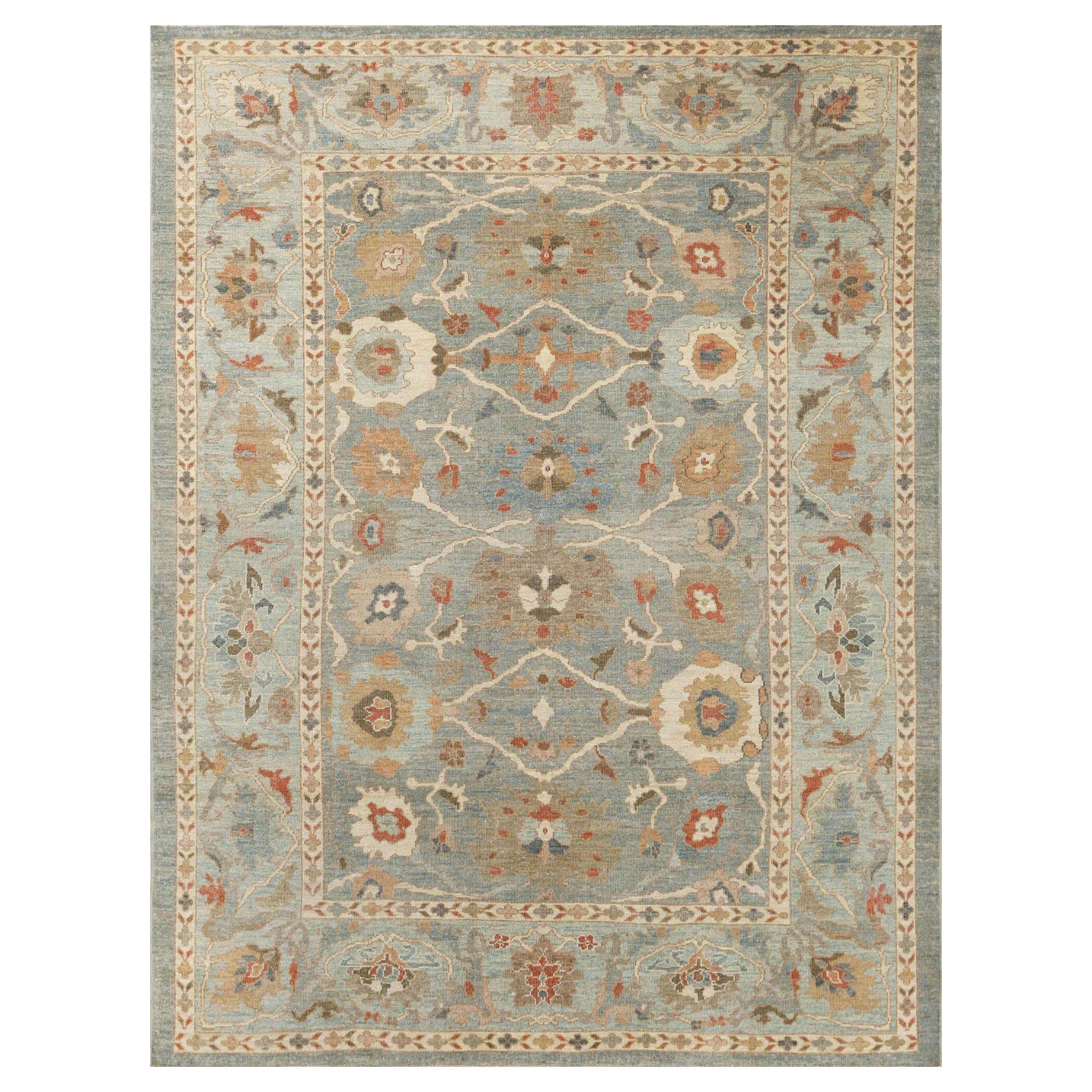 Sultanabad-Teppiche aus Wolle in Hellblau, Afghanistan, 95918