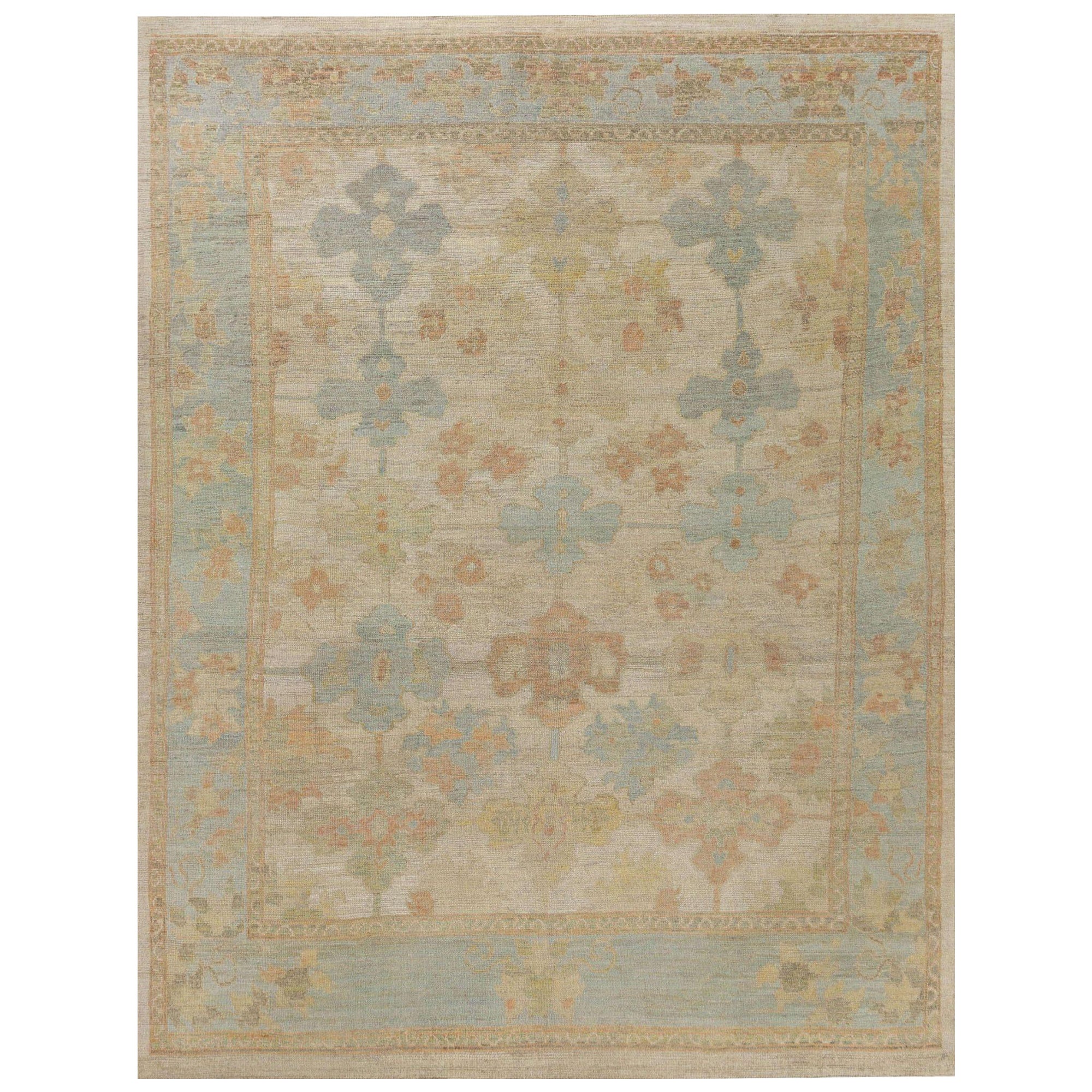 Afghanistan Oushak Area Rugs - Wool Ivory Design - 95905