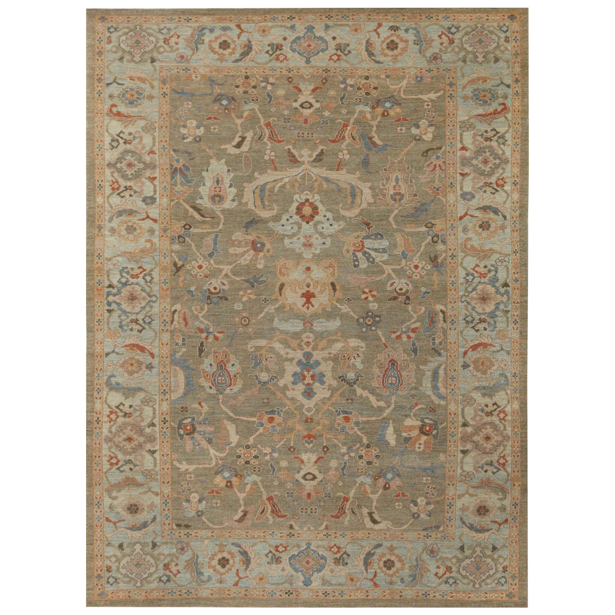 Sultanabad-Teppiche aus Afghanistan - Wolle in Grün mit grünem Design - 95965