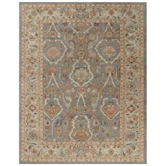 Tapis Sultanabad surdimensionné en laine grise - 95930