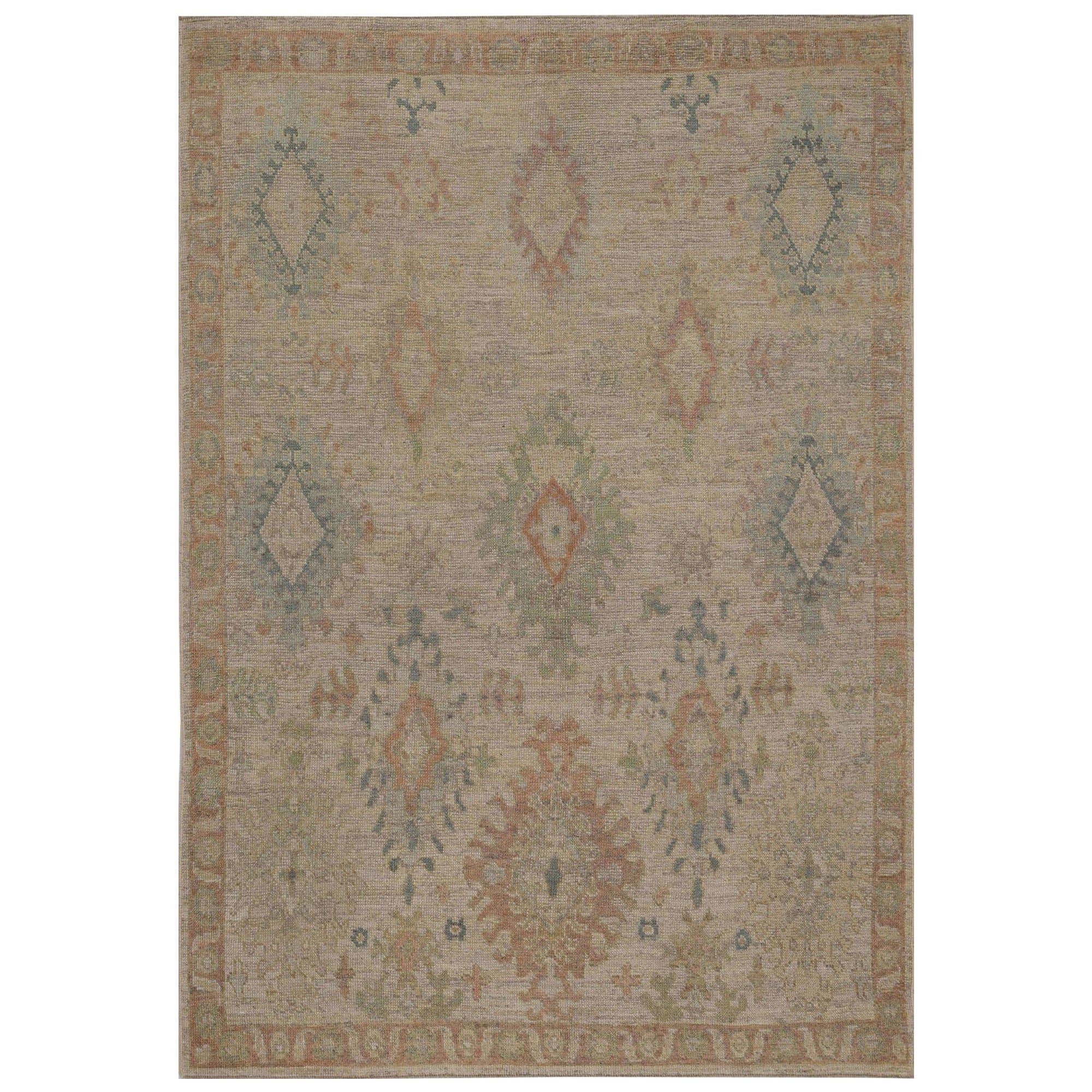 Afghanistan Oushak Area Rugs - Wool Ivory Design - 96013
