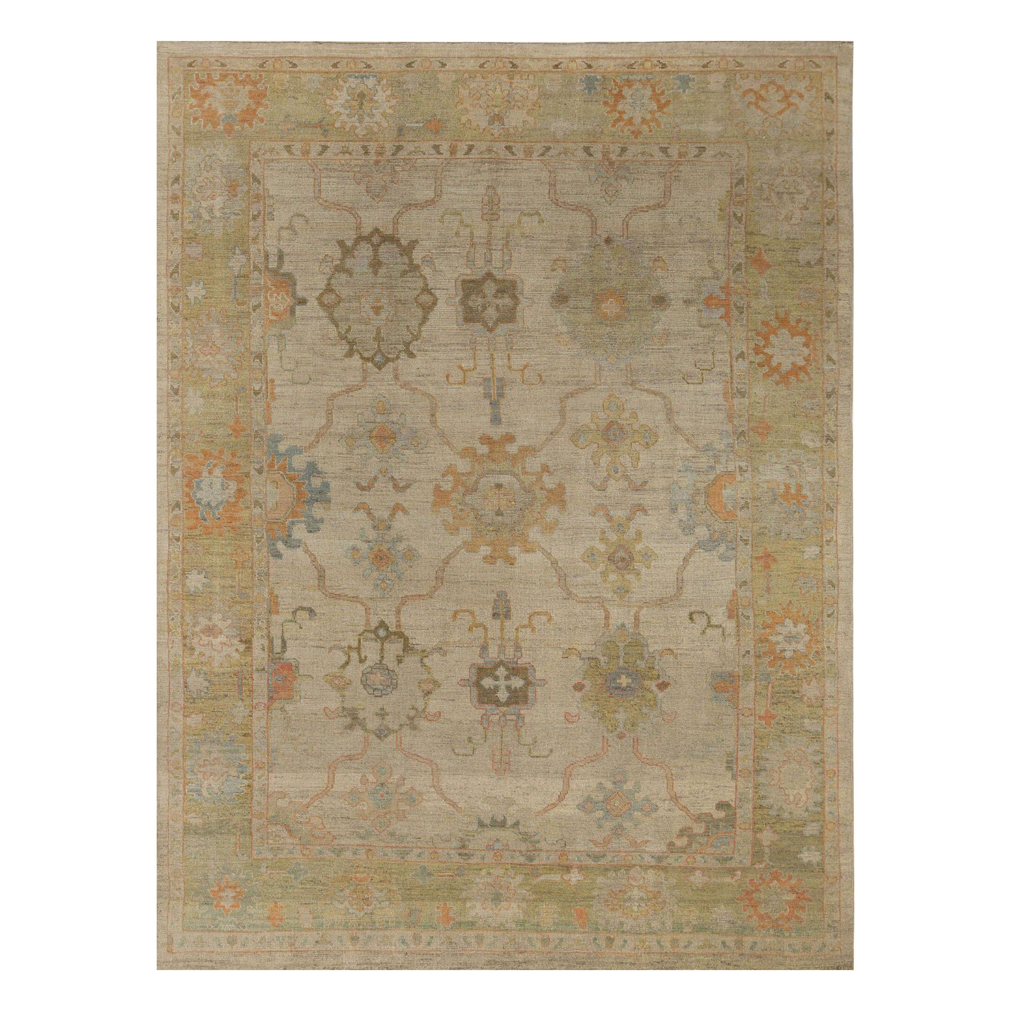 Afghanistan Oushak Area Rugs - Wool Ivory Design - 95959