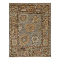 Tappeto Afghanistan Oushak Small - Lana Marrone Avorio Design - 96067
