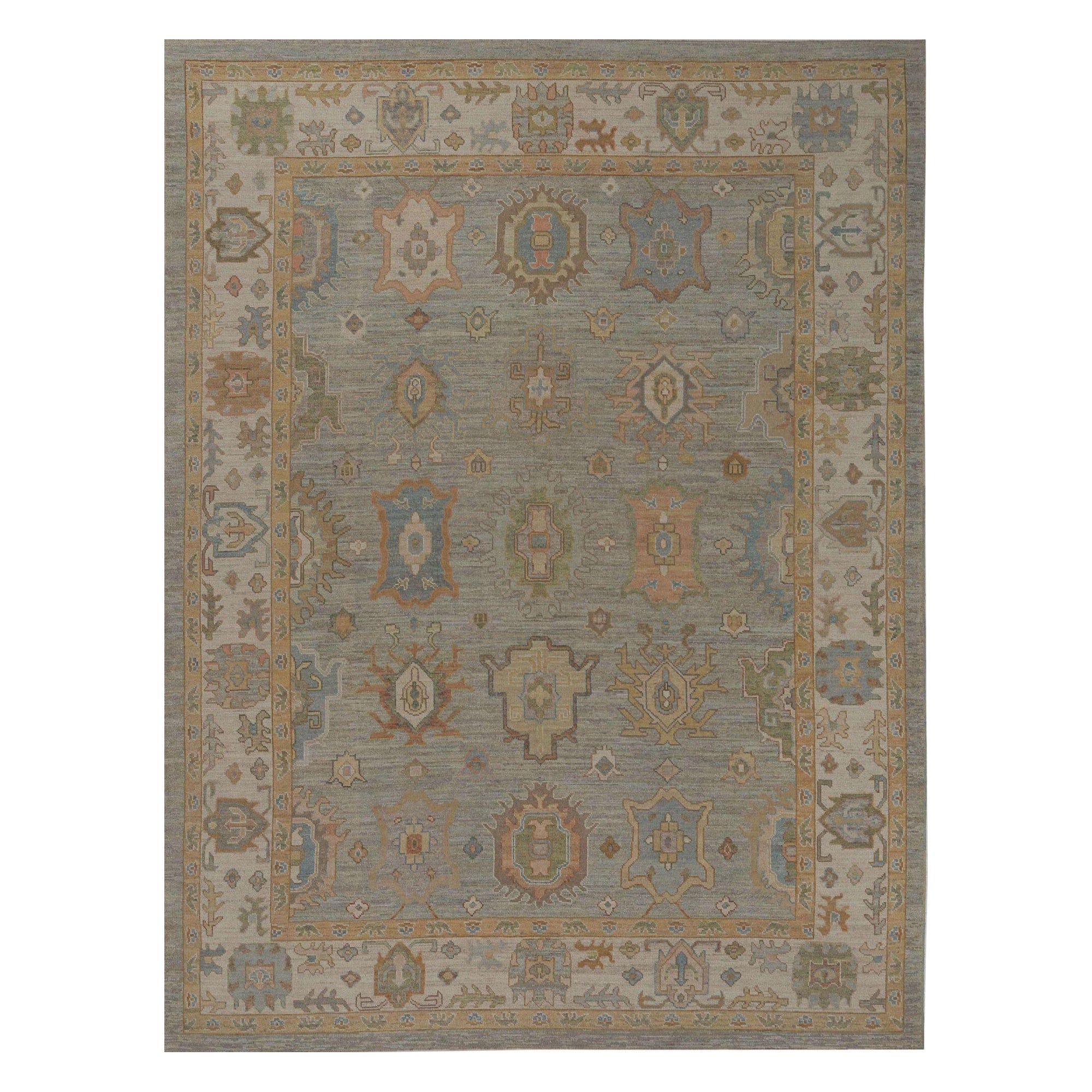 Afghanistan Oushak Over Size Rug - Wool Gray Design - 96006