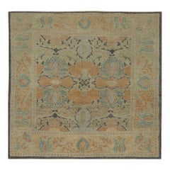 Tappeto Afghanistan Oushak piccolo - Lana Blu Verde Avorio Arancione - 96008