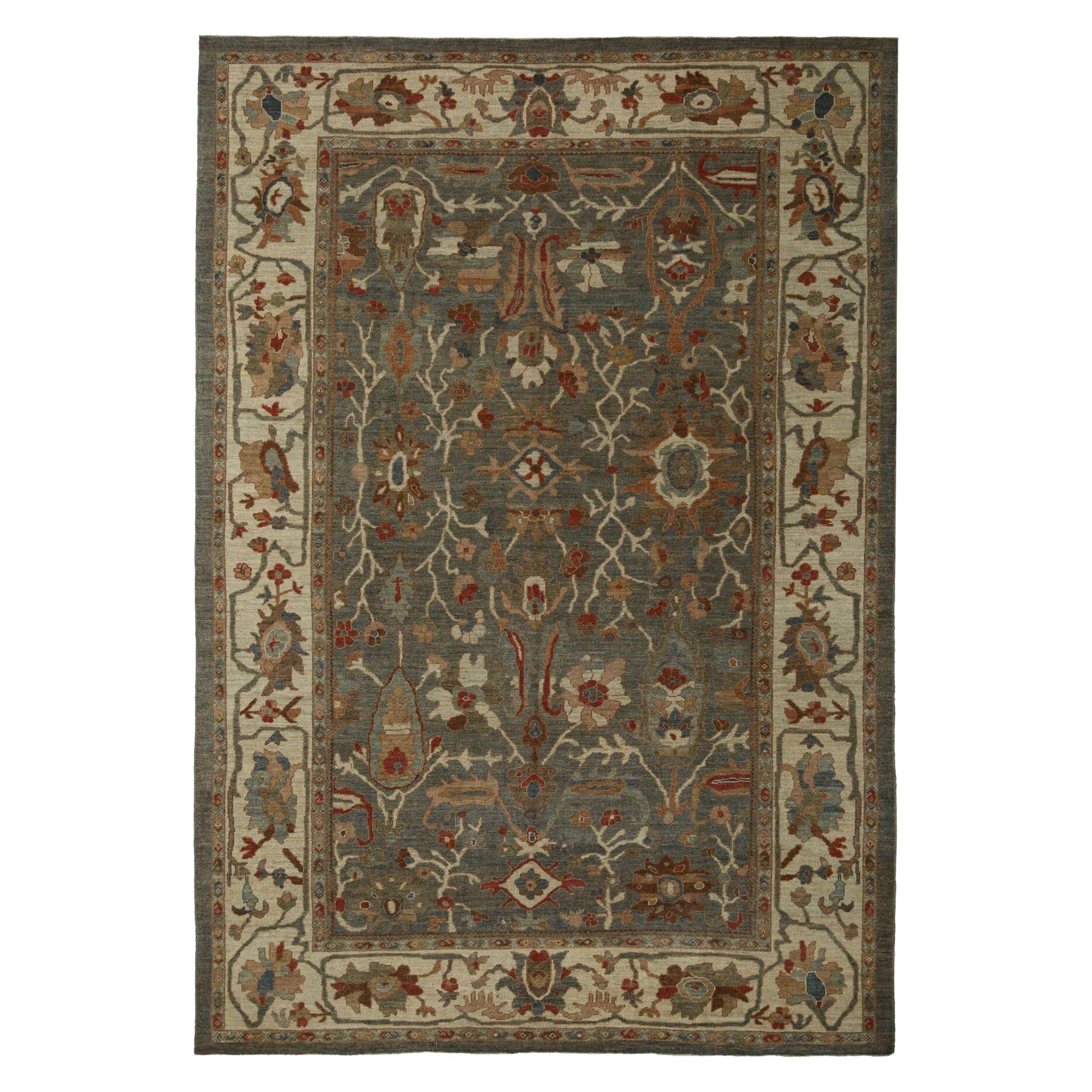 Sultanabad-Teppiche aus Afghanistan - Wolle in Grau mit Muster - 96087