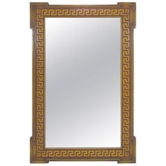 Mid-Century Carved Wood Greek Key Mirror, circa 1940s