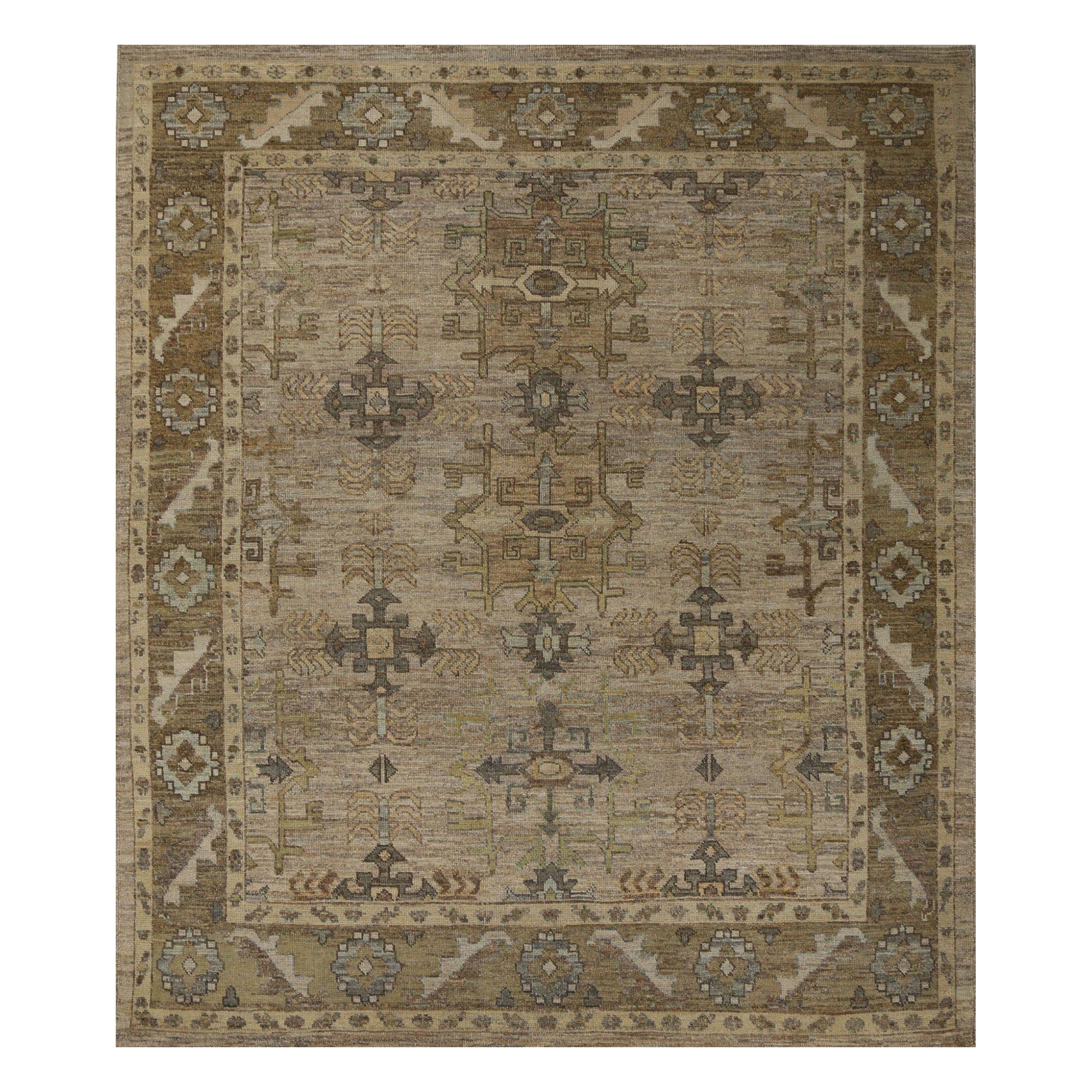 Afghanistan Oushak Area Rugs - Wool Ivory Design - 96154