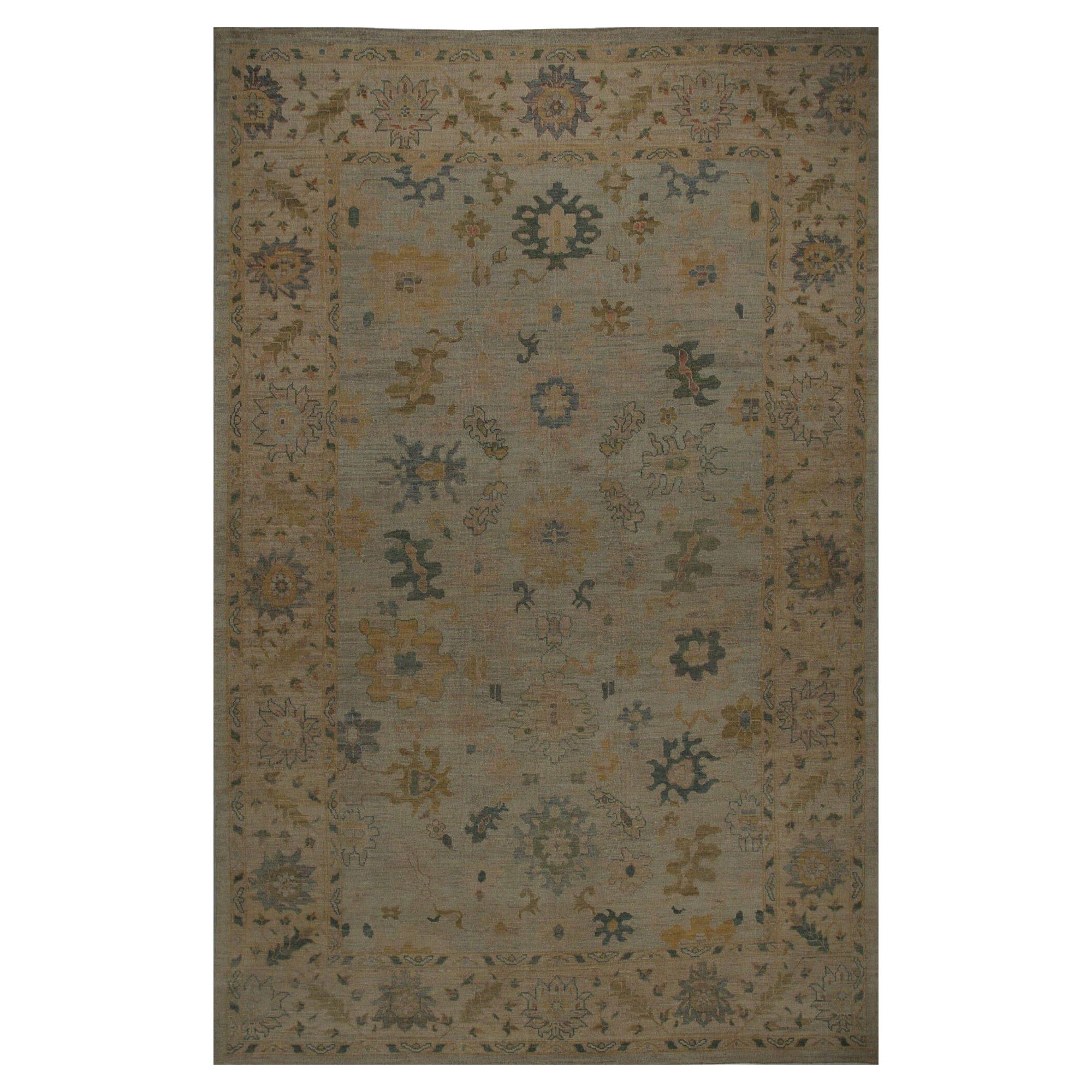 Afghanistan Oushak Over Size Teppich - Wolle Elfenbein Taupe Design - 96172
