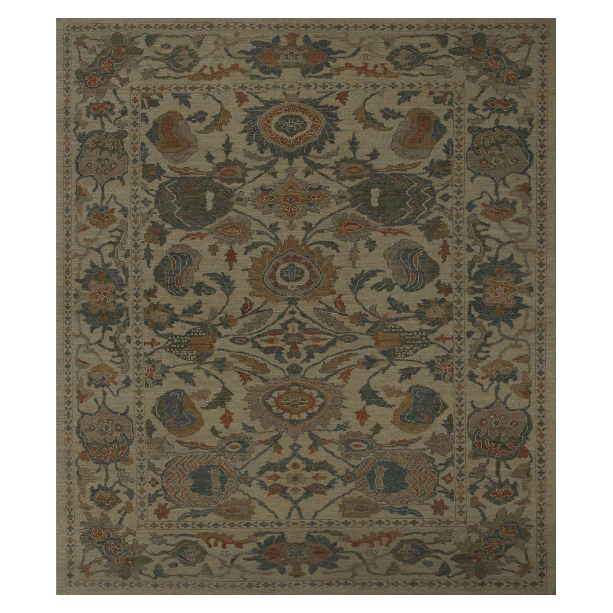 Afghanistan Sultanabad Area Rugs - Wool Ivory Design - 96173