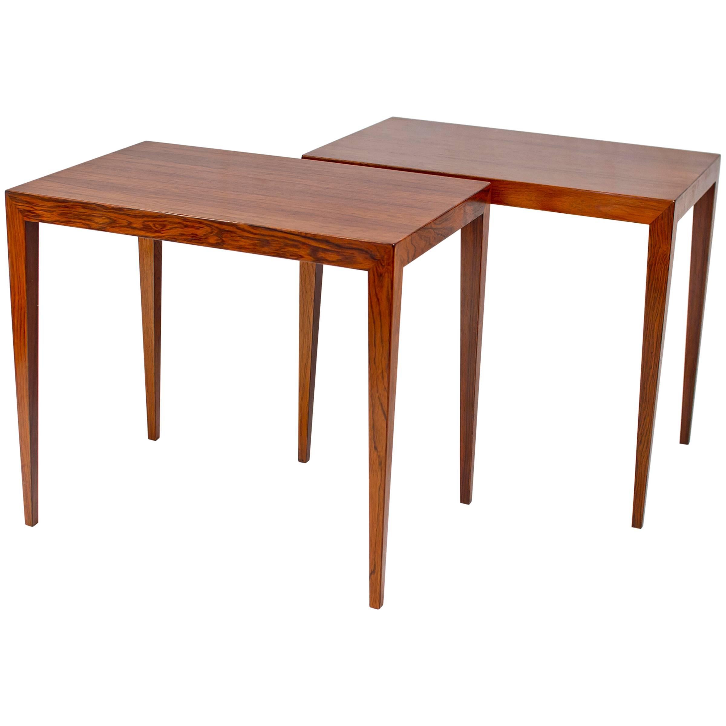 Pair of Brazilian Rosewood Side Tables by Severin Hansen For Sale