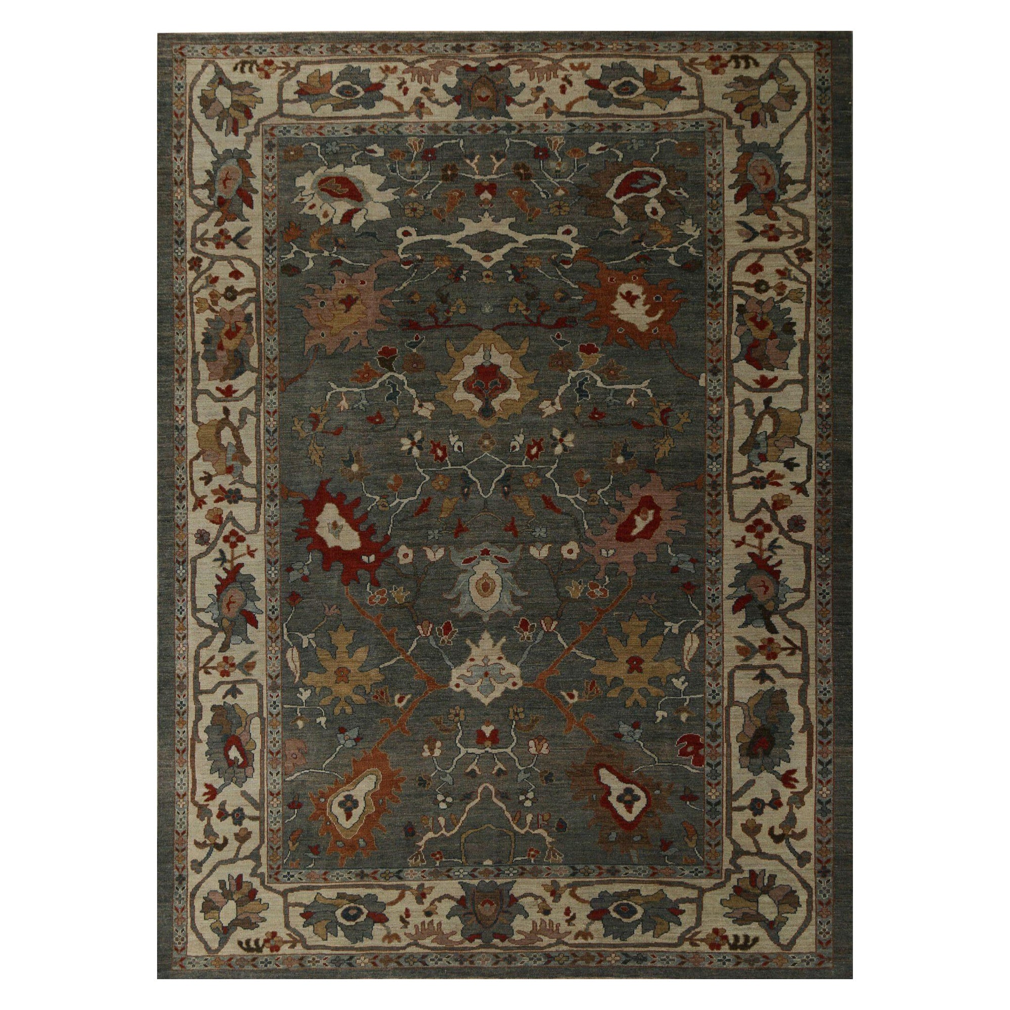 Sultanabad-Teppiche aus Afghanistan - Wolle in Grau mit Muster - 96216