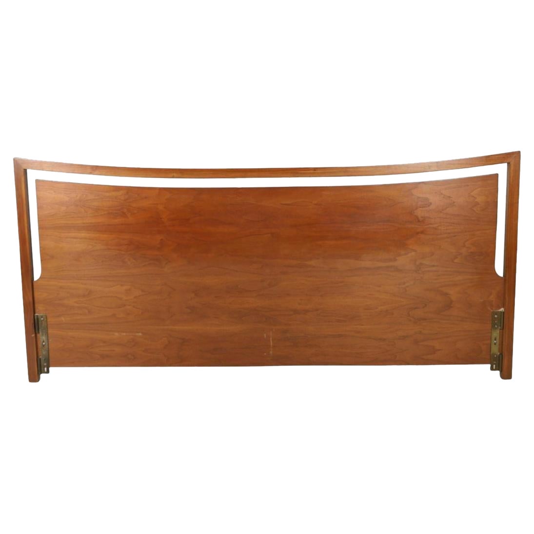 Beautiful Mid-Century Walnut King Bed Headboard curved Design