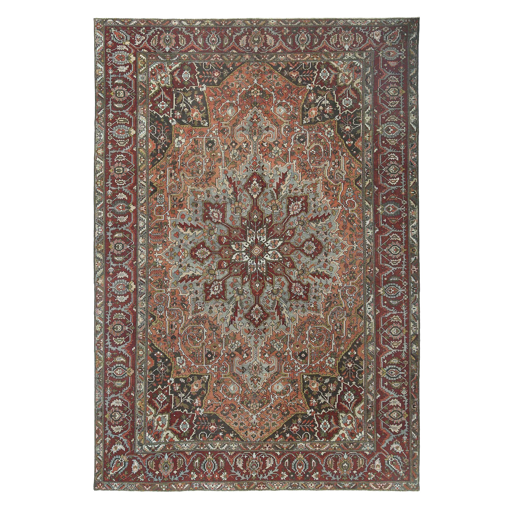 Persischer Bakhtiari Over Size-Teppich - Wolle Rosa Rot Design - 96661