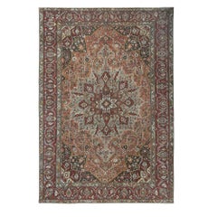 Tapis persan Bakhtiari surdimensionné en laine rose rouge motif - 96661