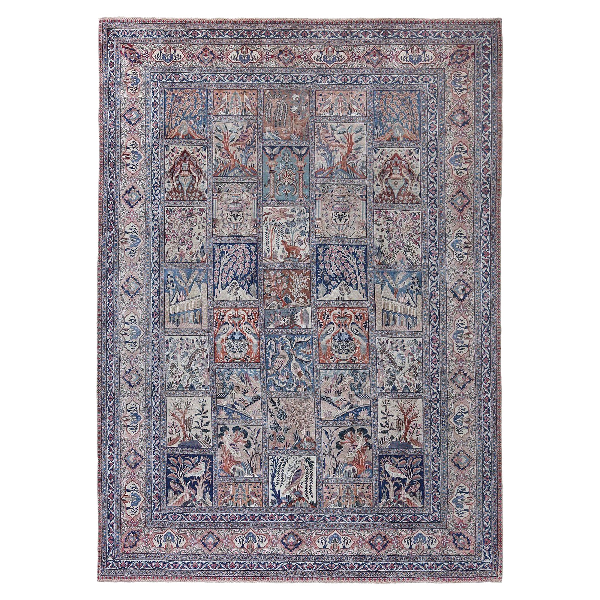 Persische Mashad-Teppiche – Wolle, elfenbeinfarbenes Design – 96662