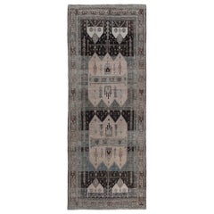 Persian Bijar Area Rugs - Wool Brown Ivory Design - 96665